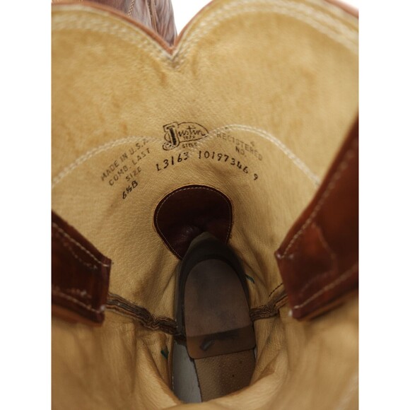 Women's Justin Roper 3163 Cowboy Boots Chestnut Deerlite Marbled Sz 6.5 B - Picture 7 of 11